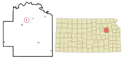 Location within Wabaunsee County and Kansas