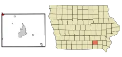 Location of Eddyville, Iowa