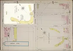 Relative locations of the two ballpark sites
