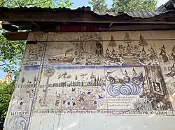 Murals at Wat Nam Pat [th] in Chomphu District