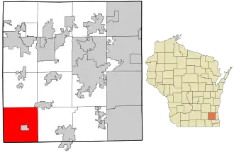 Location in Waukesha County and the state of Wisconsin.