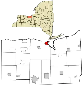 Location in Wayne County and the state of New York.