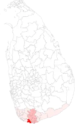 Location of Weligama