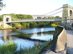 The bridge spans the River Dee at its narrowest point