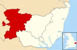 West Suffolk district within Suffolk