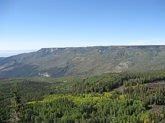 The northwestern edge of Grand Mesa from the south.