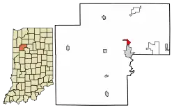 Location of Norway in White County, Indiana.