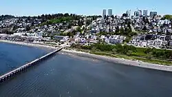 Aerial view of White Rock's waterfront