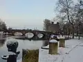 Bridge and castle in winter