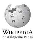 Wikipedia logo displaying the name "Wikipedia" and its slogan: "The Free Encyclopedia" below it, in Iban