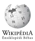Wikipedia logo displaying the name "Wikipedia" and its slogan: "The Free Encyclopedia" below it, in Sundanese