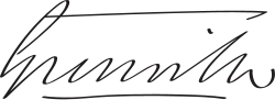 Cursive signature in ink