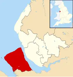 Wirral shown within Merseyside