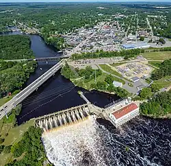 Kilbourn Dam and downtown Wisconsin Dells