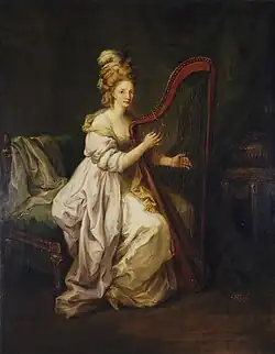Woman Playing a Harp by Angelica Kauffman