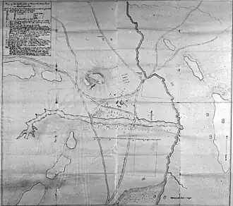 Map of Wounded Knee battlefield scene produced by James W. Forsyth (1834– 1906)