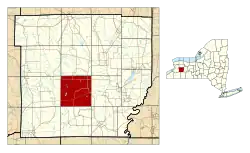 Location within Wyoming County and New York