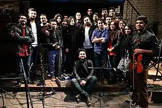 Khan with Nescafé Basement 4 team