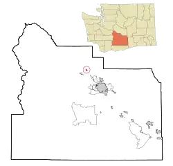 Location of Naches, Washington