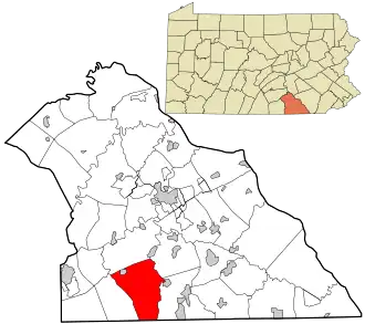 Location in York County and the state of Pennsylvania.