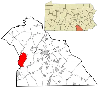 Location in York County and the state of Pennsylvania.