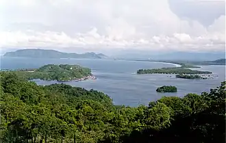 Yos Sudarso Bay from the skyline overlooking the bay