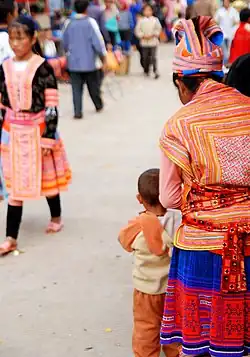 Miao on market day in Laomeng village