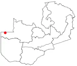 Location of Chavuma in Zambia
