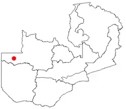 Location of Zambezi in Zambia