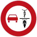 Sign 277.1 No overtaking of cycles and mopeds