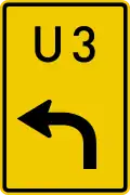 Diversion (turn left ahead)