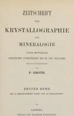 Title page of the first issue of the journal Zeitschrift für Krystallographie