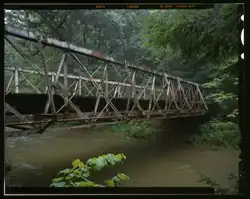 The Falling Rock Camp Bridge over Rocky Fork Creek