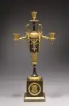 Candelabrum; circa 1800; gilt and patinated metal; overall: 49.9 x 25.7 x 12.3 cm; Cleveland Museum of Art (Cleveland, Ohio, US)