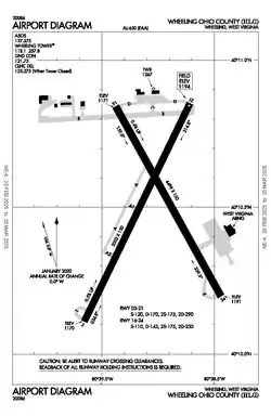 Location of Wheeling Ohio County Airport
